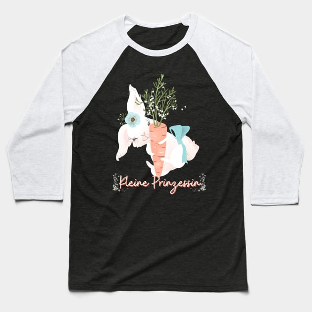 Hase Möhre Kleine Prinzessin Blumen Süß Baseball T-Shirt by Maggini Art